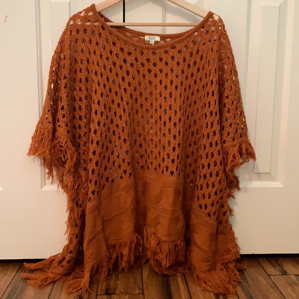 Orange women’s poncho